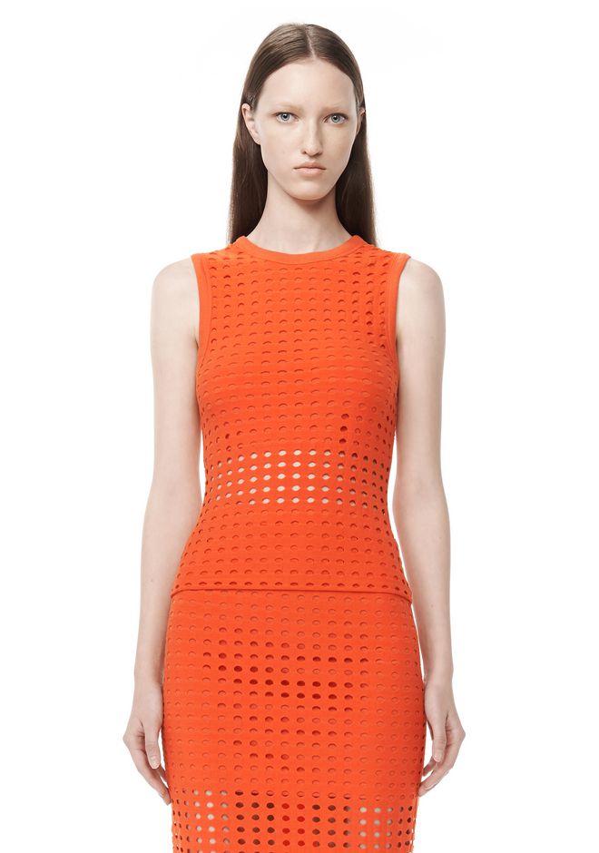 ALEXANDER WANG Circular Hole Tank Top, Orange | ModeSens