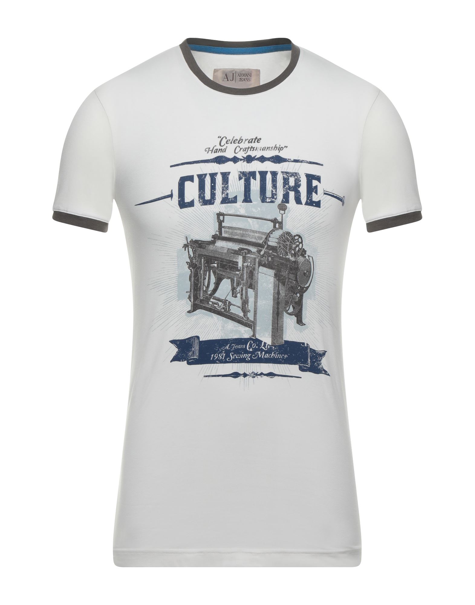 ARMANI JEANS Herren T-shirts Farbe Elfenbein Größe 4