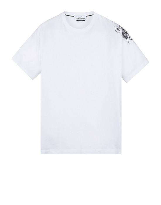 plain white stone island t shirt