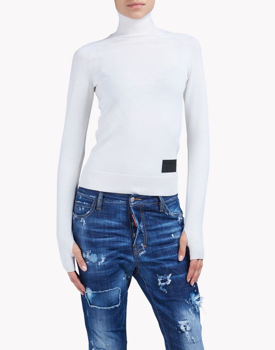 technical ski wool turtleneck sweater tops & tees Woman Dsquared2
