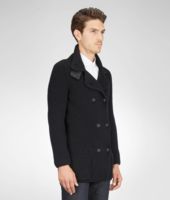 Bottega Veneta® Wool Nappa Detail Cardigan Bottega Veneta® Wool Nappa Detail Cardigan