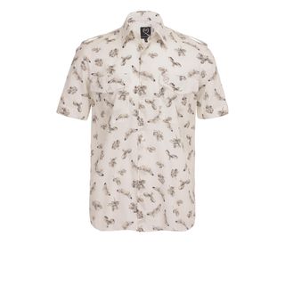McQ, Shirt, Skeleton Fly Military Short-Sleeve Shirt