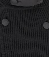 Bottega Veneta® Nero Wool Nappa Detail Cardigan Bottega Veneta® Nero Wool Nappa Detail Cardigan