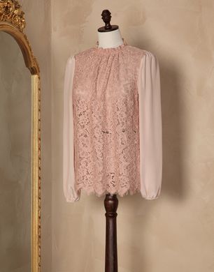 GALON LACE CHIFFON BLOUSE - Blouses - Dolce&Gabbana - Winter 2014 GALON LACE CHIFFON BLOUSE - Blouses - Dolce&Gabbana - Winter 2014