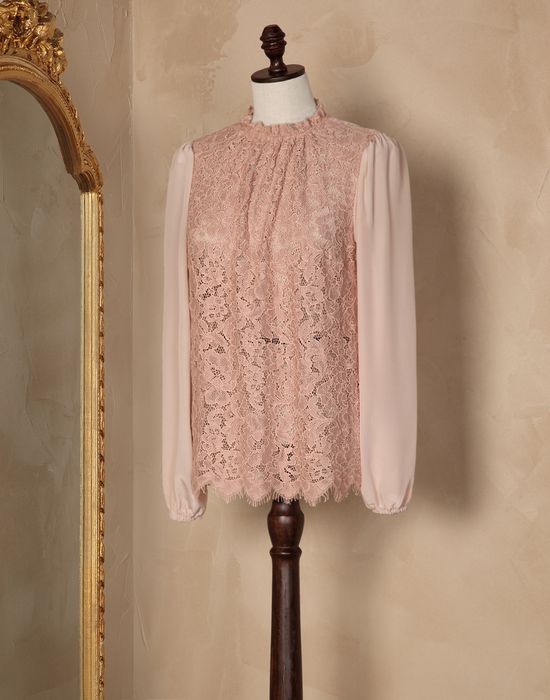 GALON LACE CHIFFON BLOUSE - Blouses - Dolce&Gabbana - Winter 2014 GALON LACE CHIFFON BLOUSE - Blouses - Dolce&Gabbana - Winter 2014