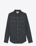 ysl nashville hemd aus blauem, gewaschenem denim