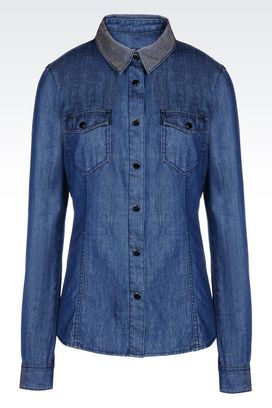 armani denim shirts