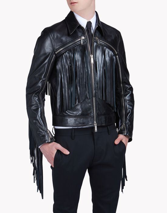 fringed leather jacket coats & jackets Man Dsquared2