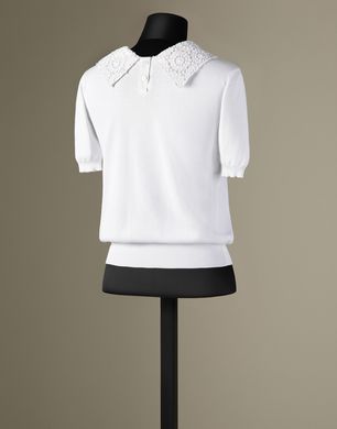 MACRAMÉ LACE COLLAR TOP - Short sleeve jumpers - Dolce&Gabbana - Winter 2014 MACRAMÉ LACE COLLAR TOP - Short sleeve jumpers - Dolce&Gabbana - Winter 2014