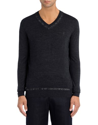 Mouliné Effect V Neck Sweater