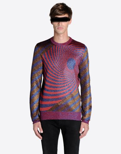 MAISON MARGIELA 10 Psychedelic 'Spiral' printed Lurex jumper