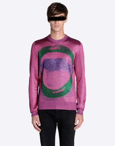 MAISON MARGIELA 10 'Lips' printed Lurex jumper