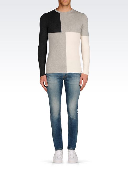 丸首ニット メンズ Armani Jeans - ミックスウール製セーター Armani Jeansオフィシャルオンラインストア
