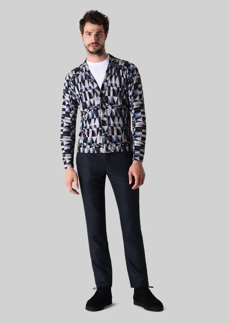 GEOMETRIC CARDIGAN IN CASHMERE: Cardigans Men by Armani - 1