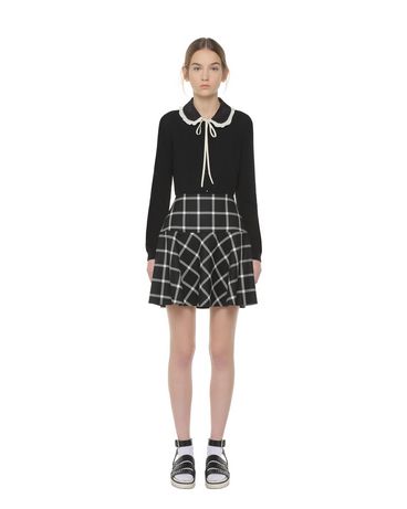 REDValentino Wollstrickjacke mit Rüschenkragen