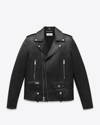 Classic Motorcycle Jacket in Black Leather