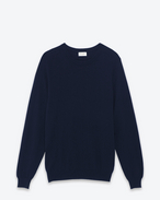 Classic Saint Laurent Crew NECK sweater IN Navy Blue CASHMERE