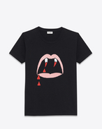 T-Shirt in Black Blood Luster Printed Cotton
