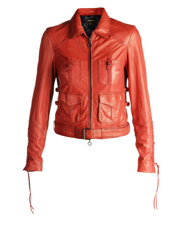 Diesel - LASKY Red Leather Jacket :  leather red leather jacket diesel lasky leather jacket red jacket