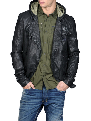 DIESEL - Leather jackets - LANDON 00EKI