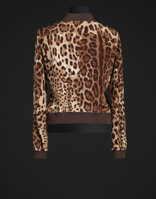 Crepe de chine leopard print jacket - Jackets - Dolce&Gabbana - Summer 2014 Crepe de chine leopard print jacket - Jackets - Dolce&Gabbana - Summer 2014