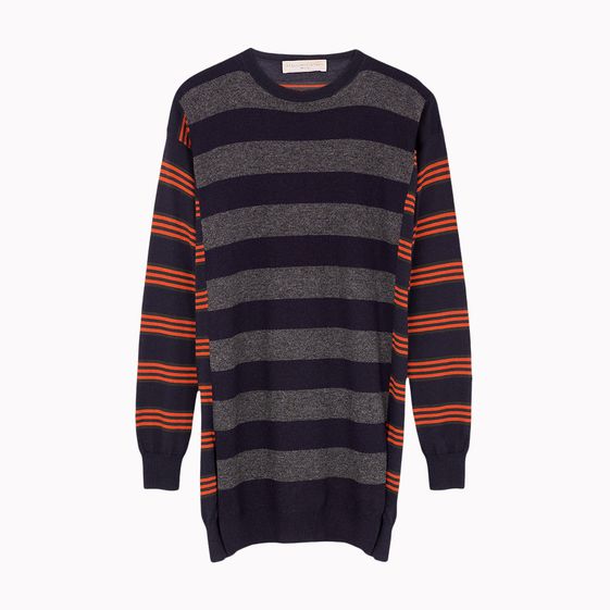 Stella McCartney, Patched Stripes Crew Neck Dress