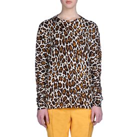 STELLA McCARTNEY, Sweater, Leopard Print Crew Neck Sweater