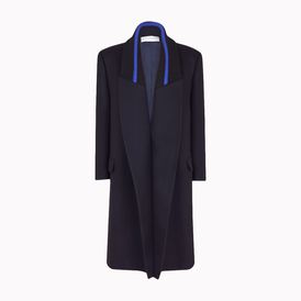 STELLA McCARTNEY, Long, Astro Navy Wool Twill Donata Coat