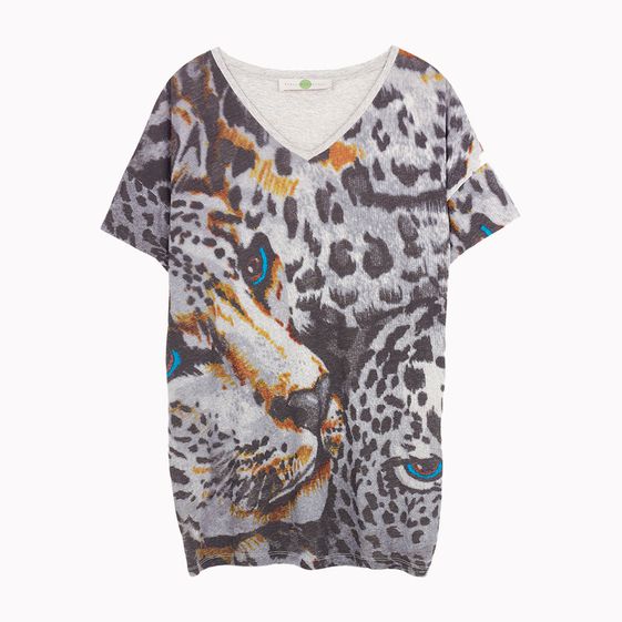 Stella McCartney, Kleid aus Biobaumwolle mit Leoparden-Print