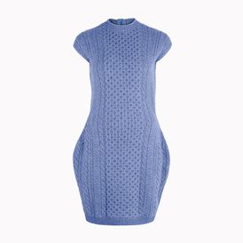 STELLA McCARTNEY, Mini, Blue Mélange Felted Forms Sleeveless Dress