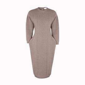 STELLA McCARTNEY, Midi, Smoke Mélange Felted Forms Crew Neck Dress