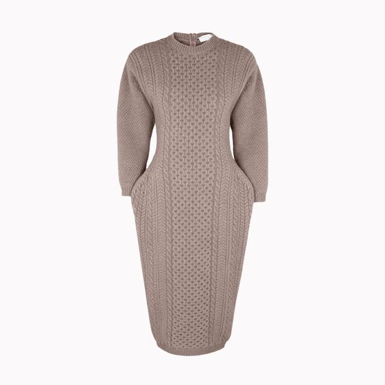 Stella McCartney, Smoke Mélange Felted Forms Crew Neck Dress