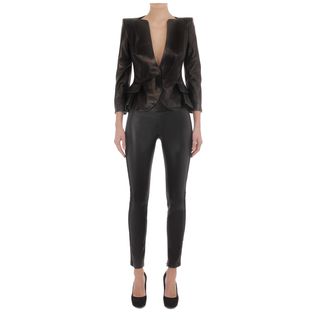 ALEXANDER MCQUEEN, Leather, Wing Peplum Leather Jacket