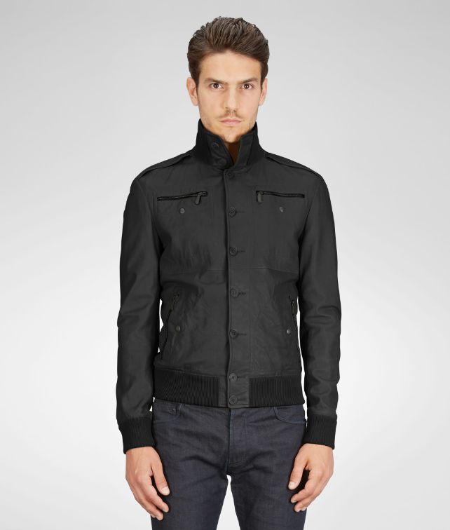 BOTTEGA VENETA BLOUSON IN NERO NAPPA Coat or Jacket U fp