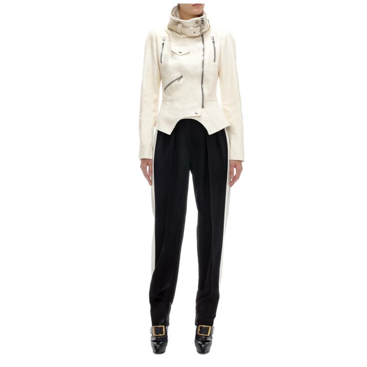 Alexander McQueen, Funnel Neck Leather Jacket
