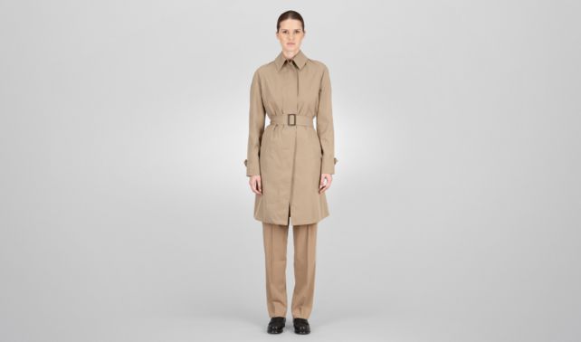 BOTTEGA VENETA - Mantel aus wasserabweisender Baumwolle Walnut