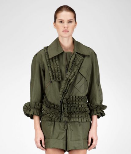 BOTTEGA VENETA - JACKE AUS VEREDELTER RAMIE-BAUMWOLLE DARK SERGEANT