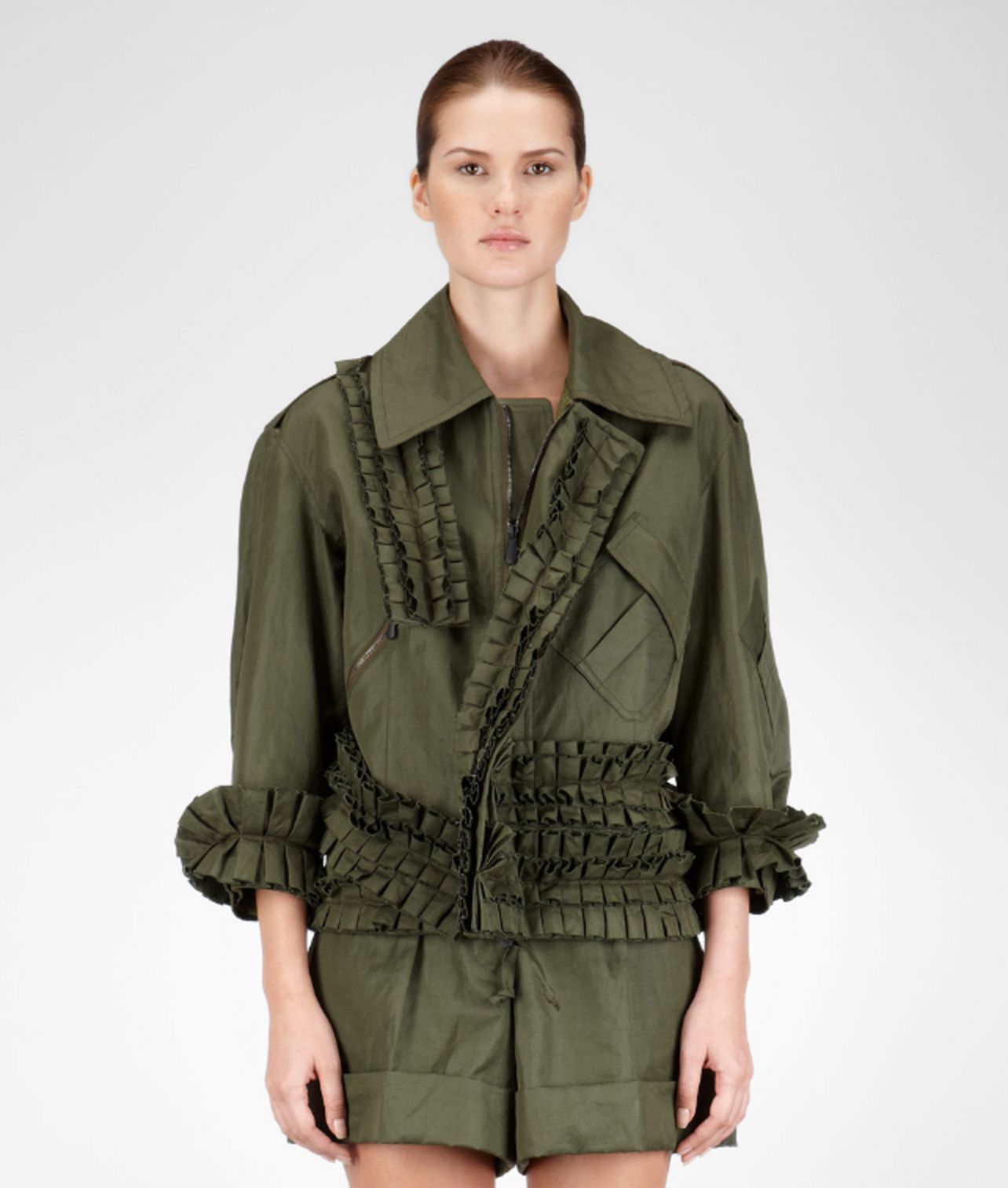 BOTTEGA VENETA - GIACCA DARK SERGEANT IN COTONE REFINE RAMIÉ