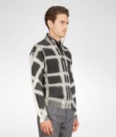 Bottega Veneta® NERO PEARL GREY GRAPHIC CHECK AND TECHNICAL COTTON BLOUSON Bottega Veneta® NERO PEARL GREY GRAPHIC CHECK AND TECHNICAL COTTON BLOUSON