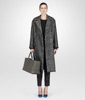 Bottega Veneta® Bianco Nero Soft Hair Cotton Wool Coat Bottega Veneta® Bianco Nero Soft Hair Cotton Wool Coat