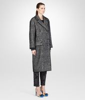 Bottega Veneta® Bianco Nero Soft Hair Cotton Wool Coat Bottega Veneta® Bianco Nero Soft Hair Cotton Wool Coat