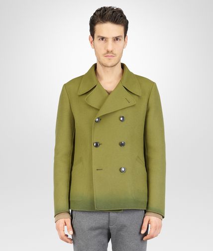 BOTTEGA VENETA - CABAN SERGEANT NEW ARMY EN CACHEMIRE ET DOUBLE SERGÉ DE LAINE DIP DYE