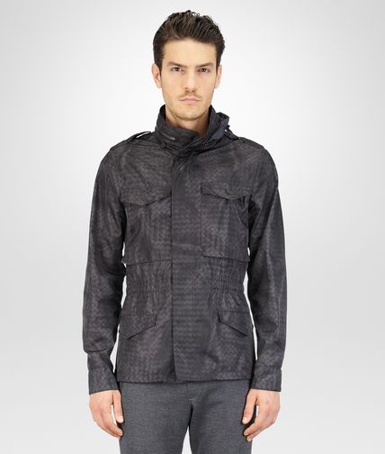 BOTTEGA VENETA - PARKA NEW DARK GREY EN INTRECCIOLUSION
