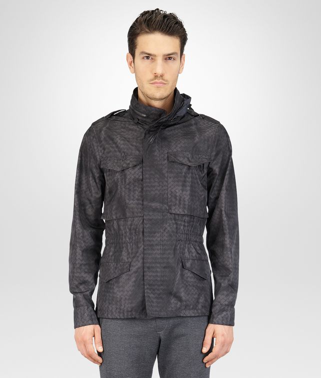 BOTTEGA VENETA New Dark Grey Intrecciolusion Parka Coat or Jacket U fp