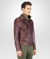 Bottega Veneta® Dark Aubergine Rubber Calf Biker Bottega Veneta® Dark Aubergine Rubber Calf Biker