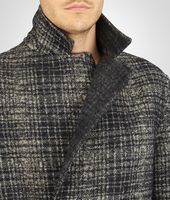 Bottega Veneta® Nero Mist Double Check Shetland Wool Coat Bottega Veneta® Nero Mist Double Check Shetland Wool Coat