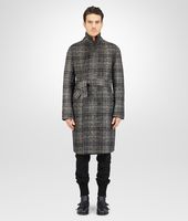 Bottega Veneta® Nero Mist Double Check Shetland Wool Coat Bottega Veneta® Nero Mist Double Check Shetland Wool Coat