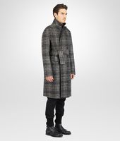 Bottega Veneta® Nero Mist Double Check Shetland Wool Coat Bottega Veneta® Nero Mist Double Check Shetland Wool Coat