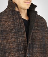 Bottega Veneta® Nero New Bronze Double Check Shetland Wool Coat Bottega Veneta® Nero New Bronze Double Check Shetland Wool Coat