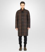 Bottega Veneta® Nero New Bronze Double Check Shetland Wool Coat Bottega Veneta® Nero New Bronze Double Check Shetland Wool Coat